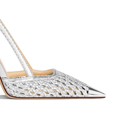 SETOL Metal-Plated Braided Mid Heel Sandals - 8cm