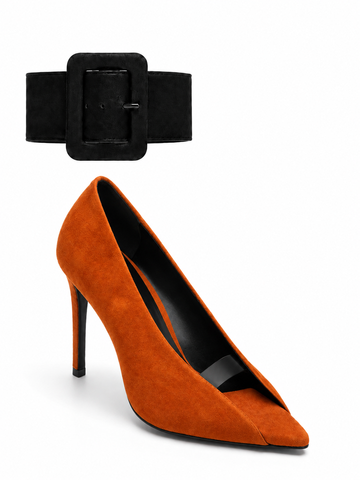 SEVTB OPEN VAMP FLOATING BUCKLE PUMPS
