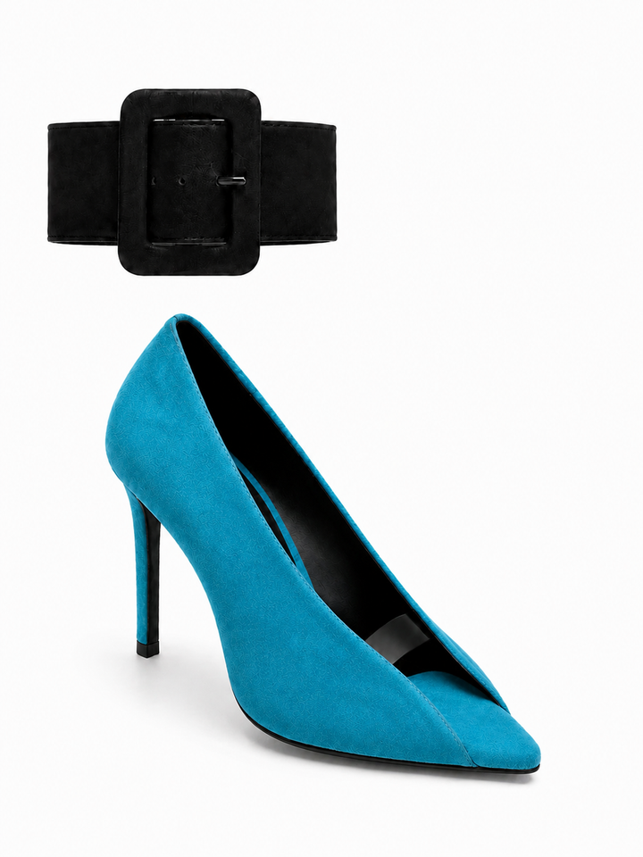 SEVTB OPEN VAMP FLOATING BUCKLE PUMPS