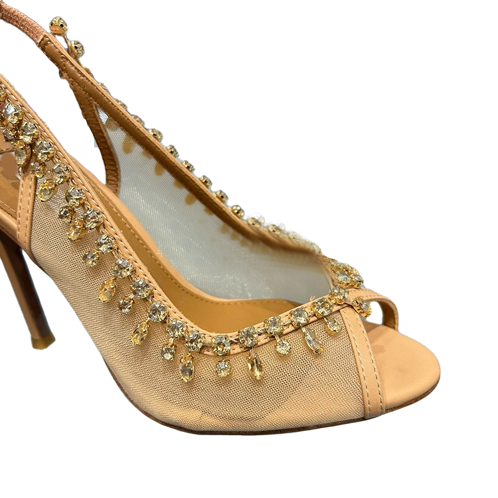 SGCAN Diamante Mesh High Heel Sandals