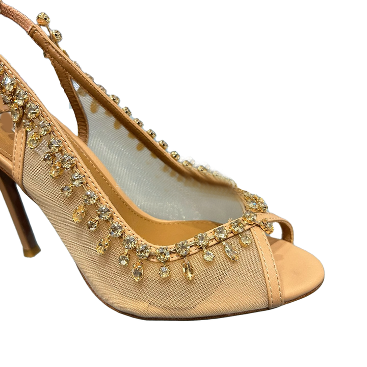 SGCAN Diamante Mesh High Heel Sandals