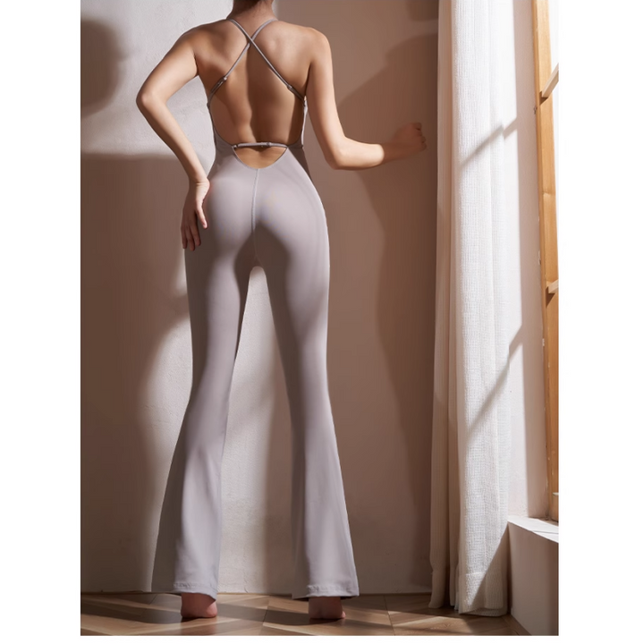 SOMIT Yoga Pilates Backless Fitted Jumpsuit