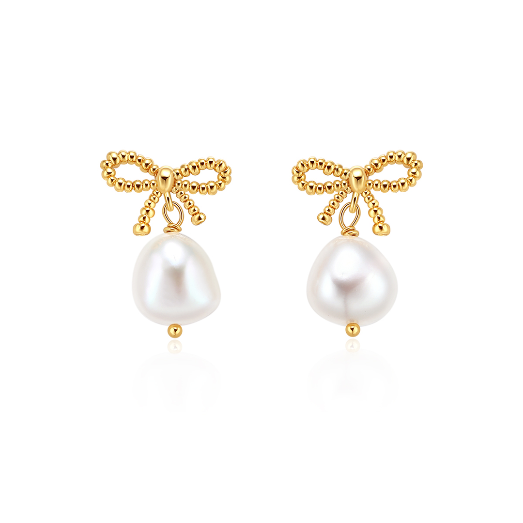 SOMRA Bow And Pearl Earrings - Pair