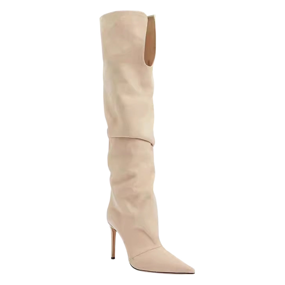 SONUI Suede Stiletto High Heel Knee High Boots