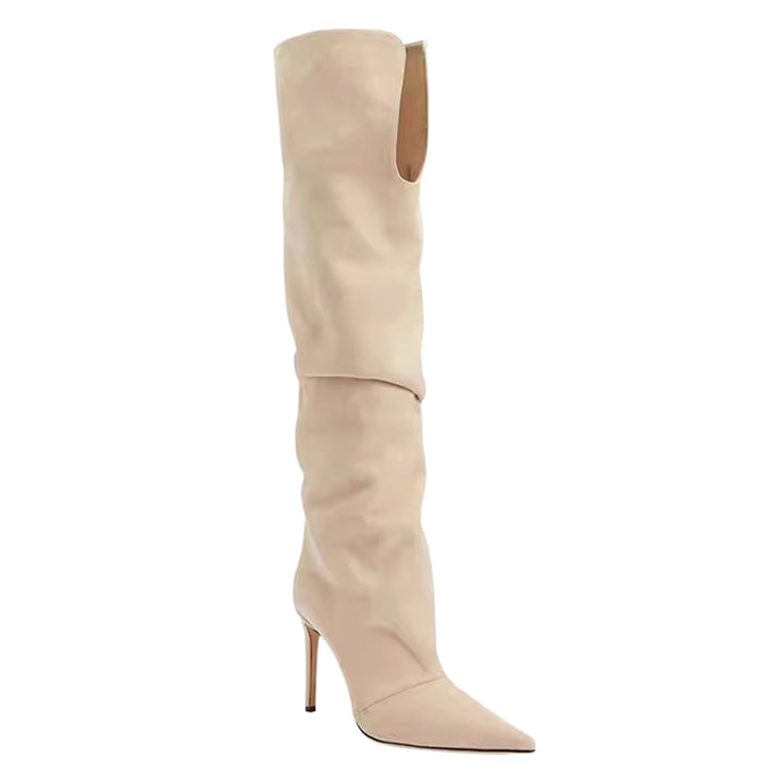 SONUI Suede Stiletto High Heel Knee High Boots