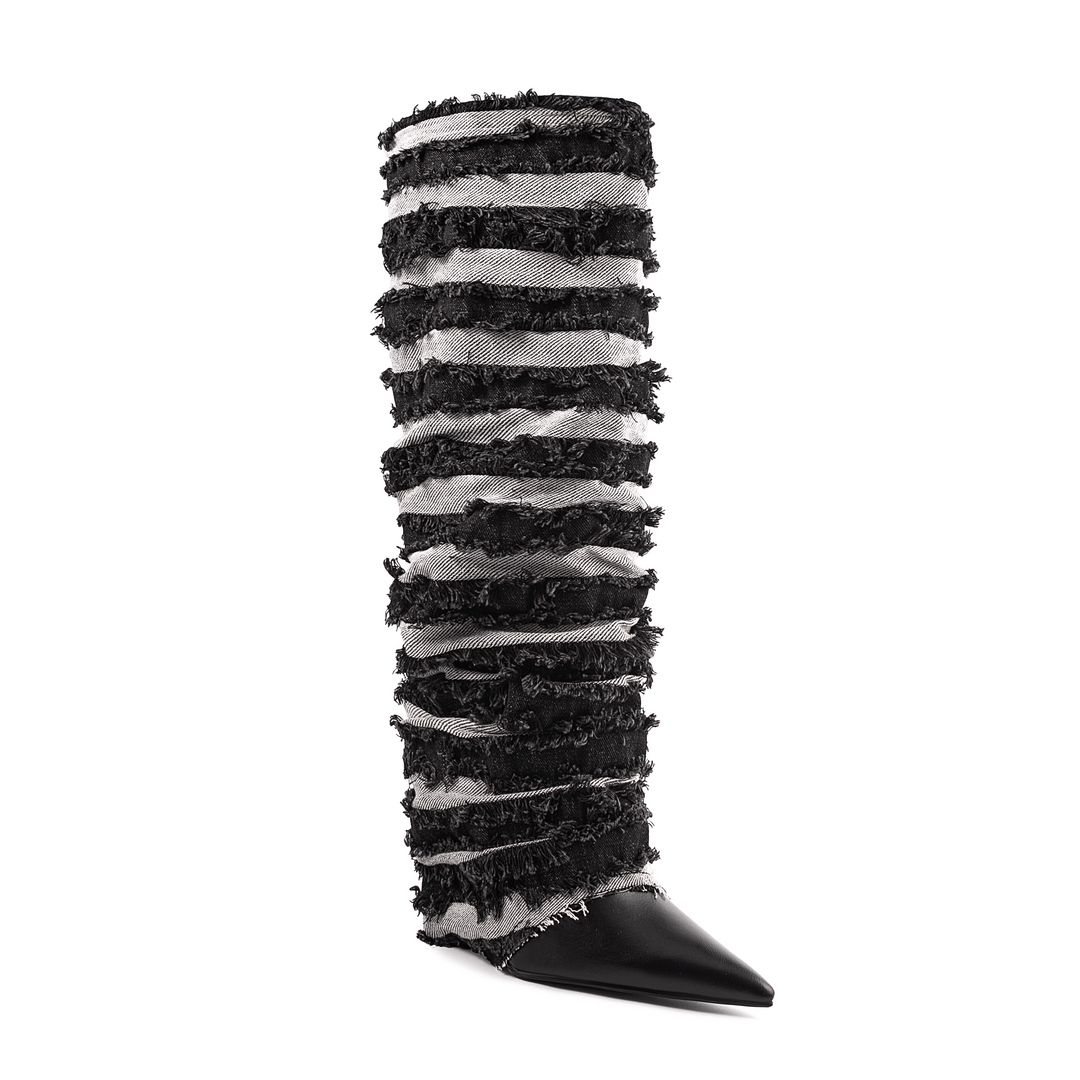 SOTUA Ruffled Knee High Boots