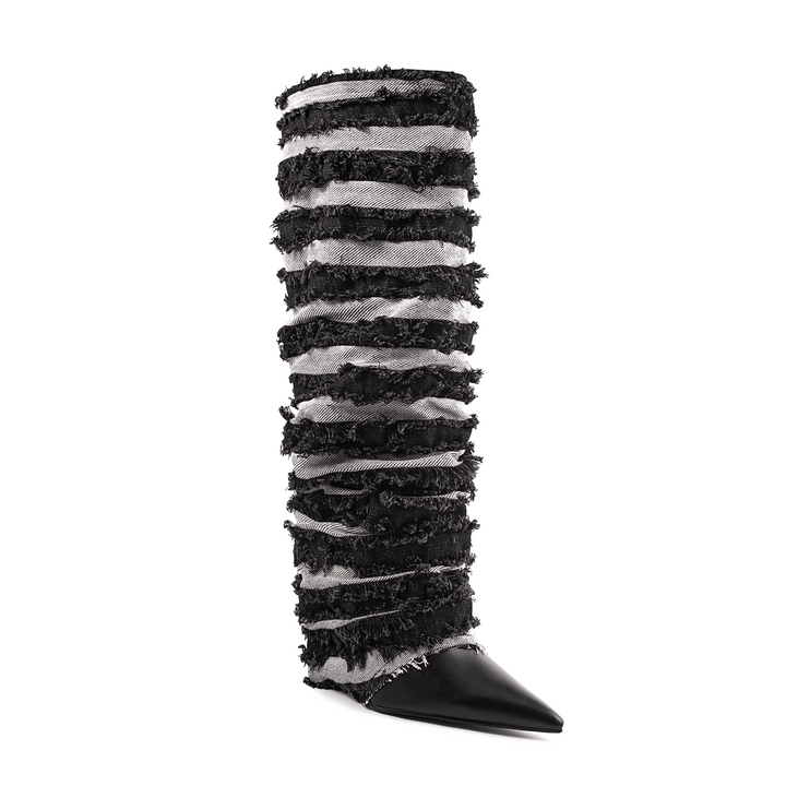 SOTUA Ruffled Knee High Boots