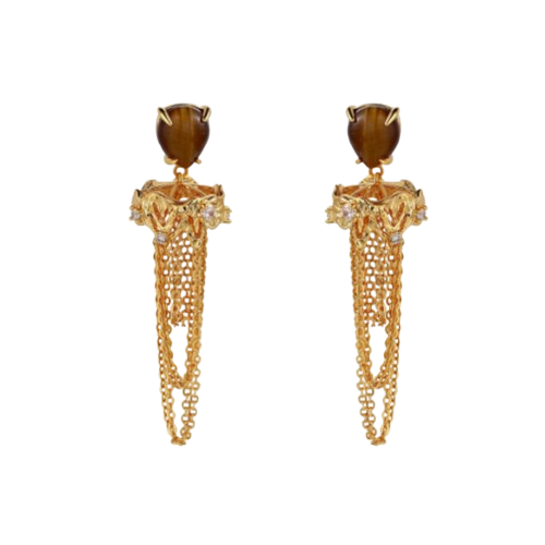 SOVCI Diamante And Chain Earrings - Pair