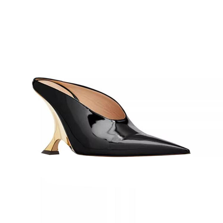 SREGA Kitten Heel Mules Sandals