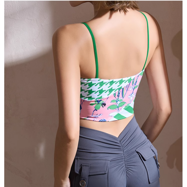 SUDTI Yoga Pilates Printed Fitted Sports Bra