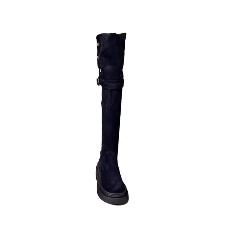 SUVIE Buckled Knee High Boots