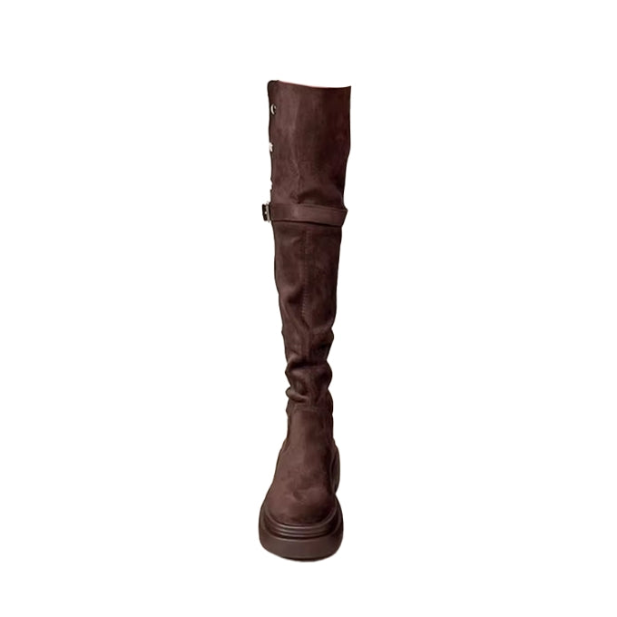 SUVIE Buckled Knee High Boots