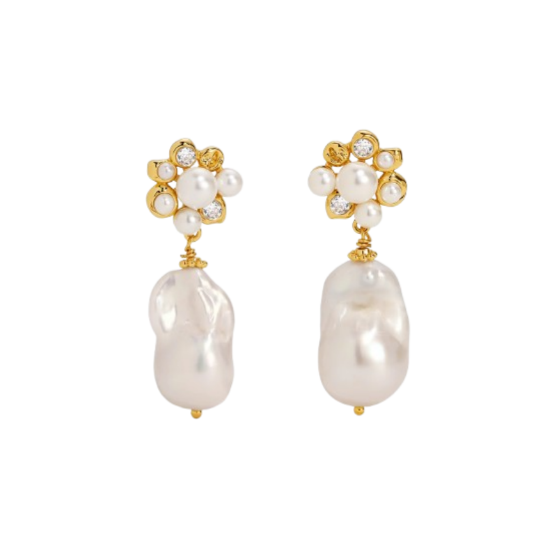 SVORA Pearl Flower Earrings - Pair
