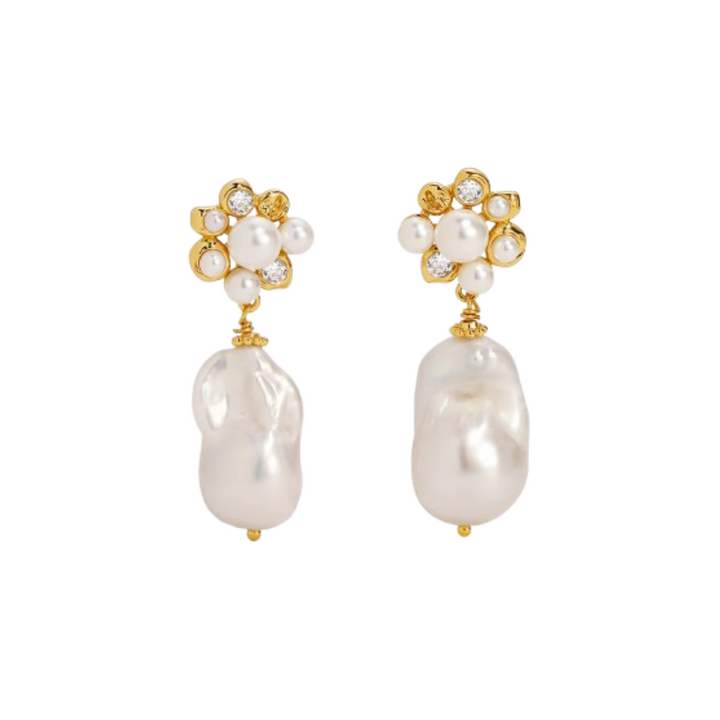 SVORA Pearl Flower Earrings - Pair