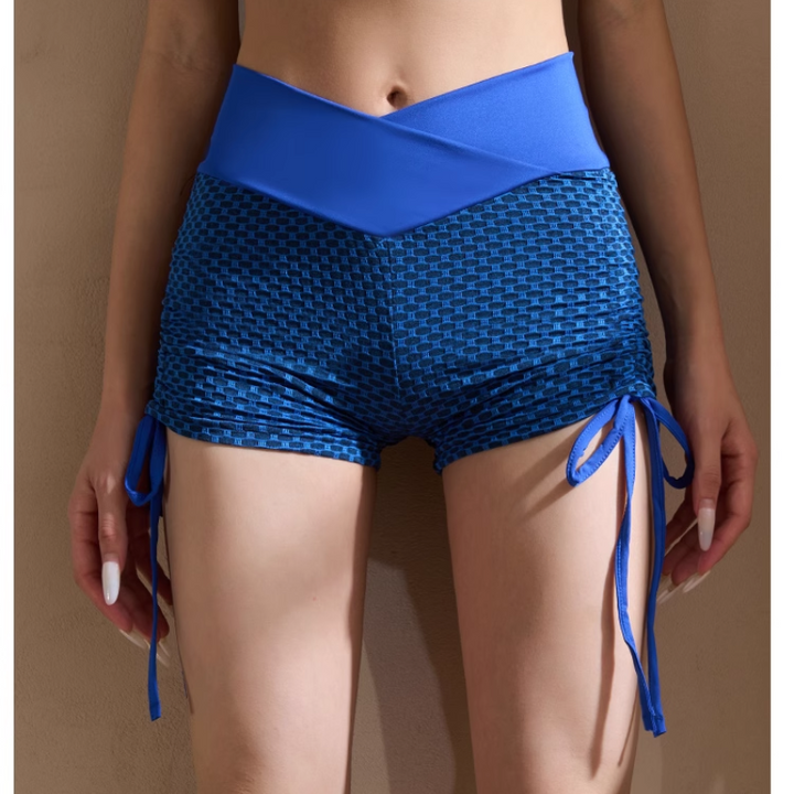 TADEC Yoga Pilates Draw-String Fitted Fitness Shorts