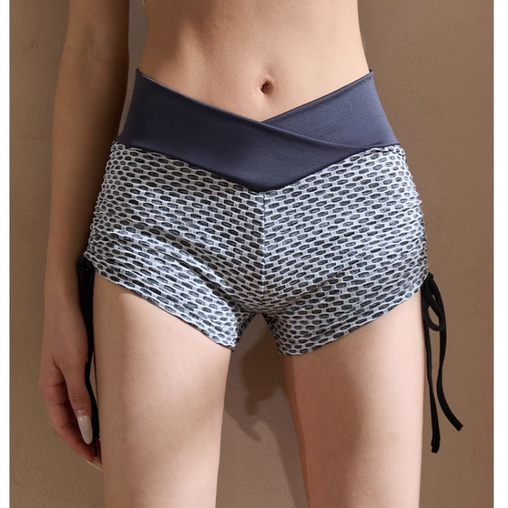 TADEC Yoga Pilates Draw-String Fitted Fitness Shorts