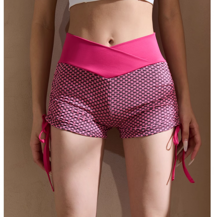 TADEC Yoga Pilates Draw-String Fitted Fitness Shorts