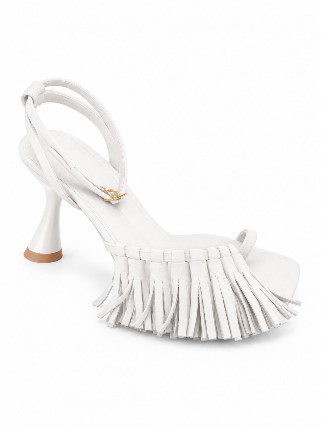 TAROF ANKLE STRAP SPILT TOE MID HEEL SANDALS