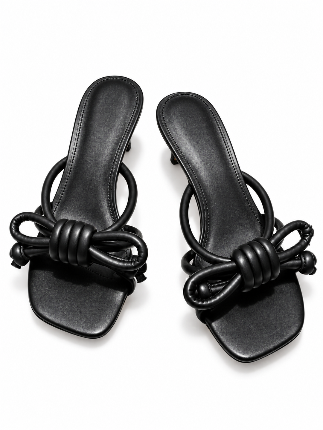 TAVRI KNOTTED MID HEEL SANDALS