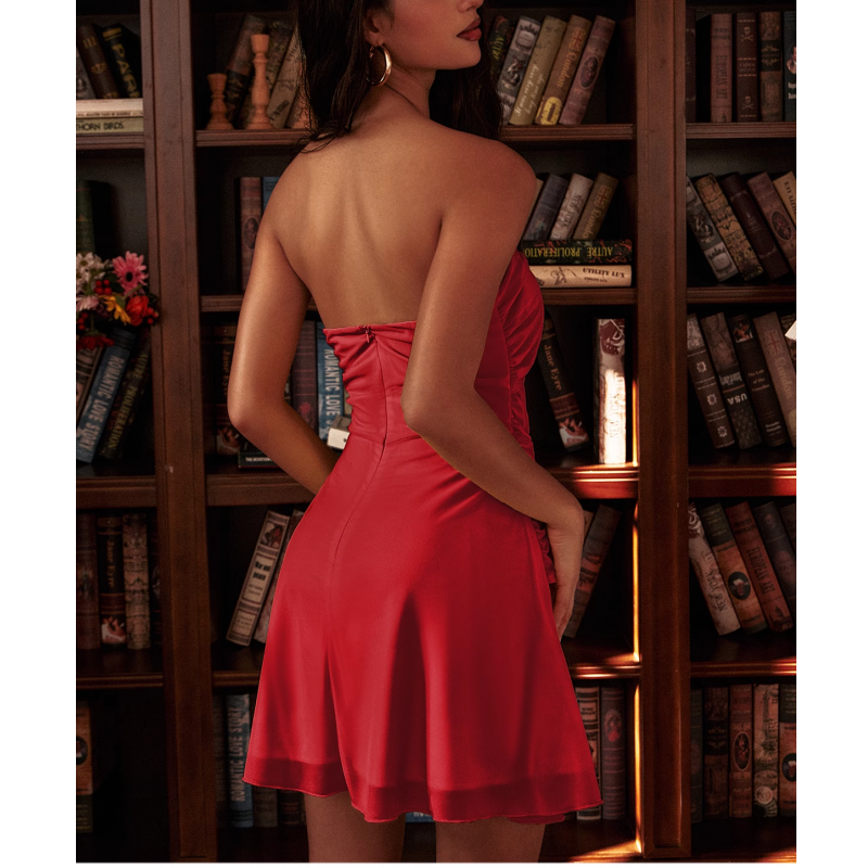 TECFU Cut Out Tube Mini Dress