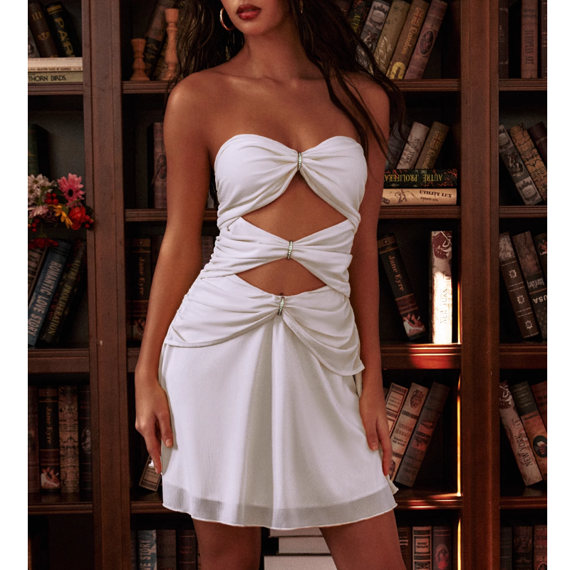 TECFU Cut Out Tube Mini Dress