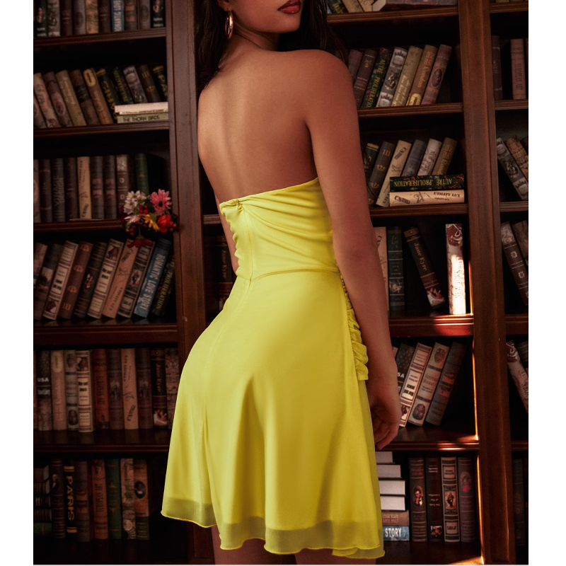 TECFU Cut Out Tube Mini Dress