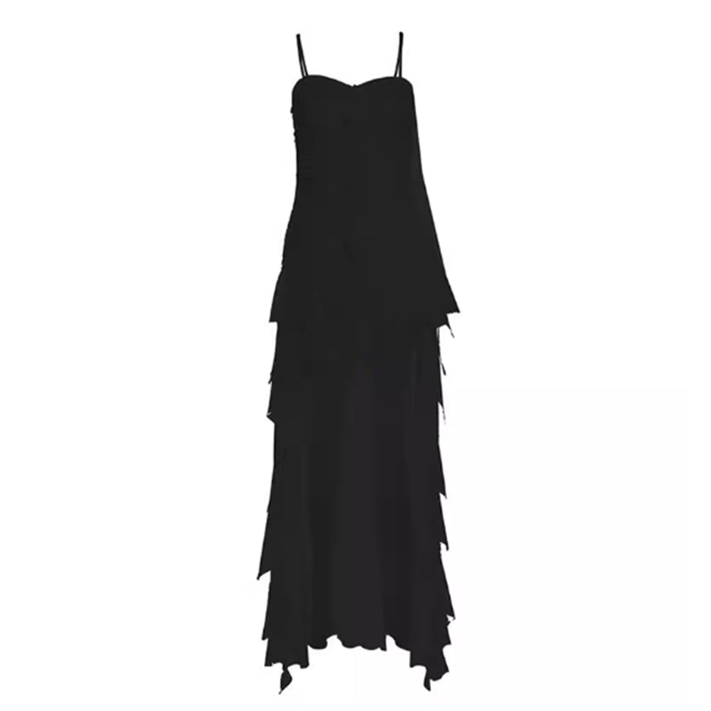 TEDUV Ruffled Maxi Dress