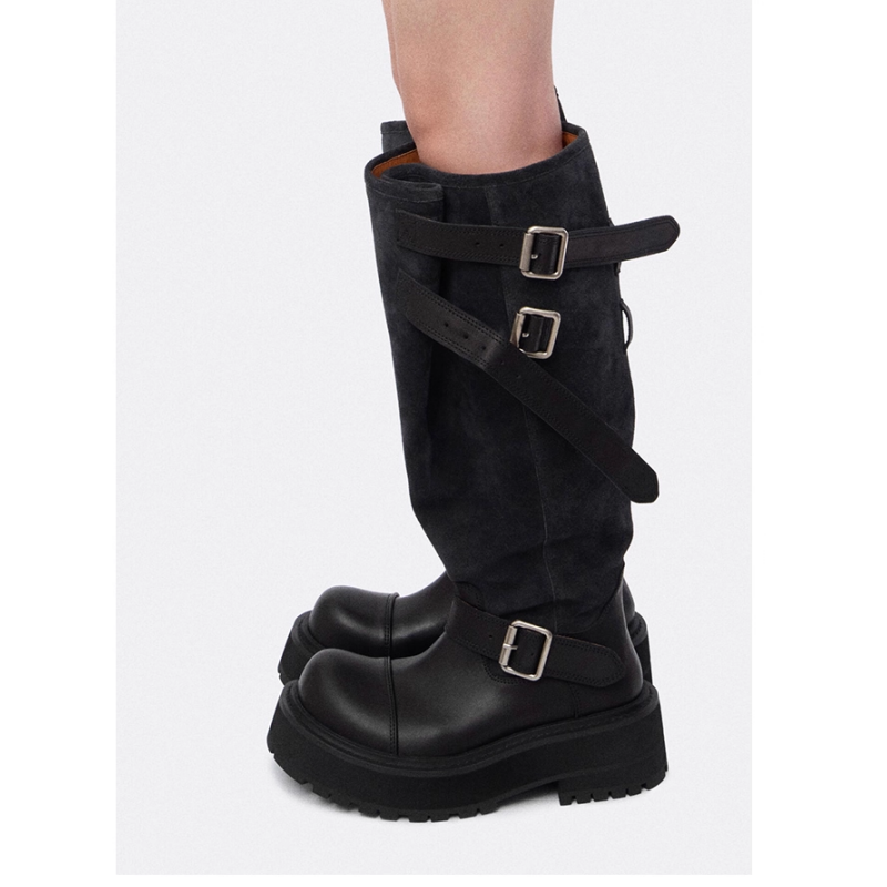 TENUK Wrapped Knee High Combat Boots