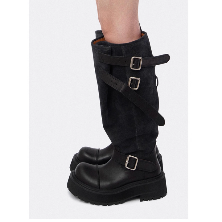 TENUK Wrapped Knee High Combat Boots