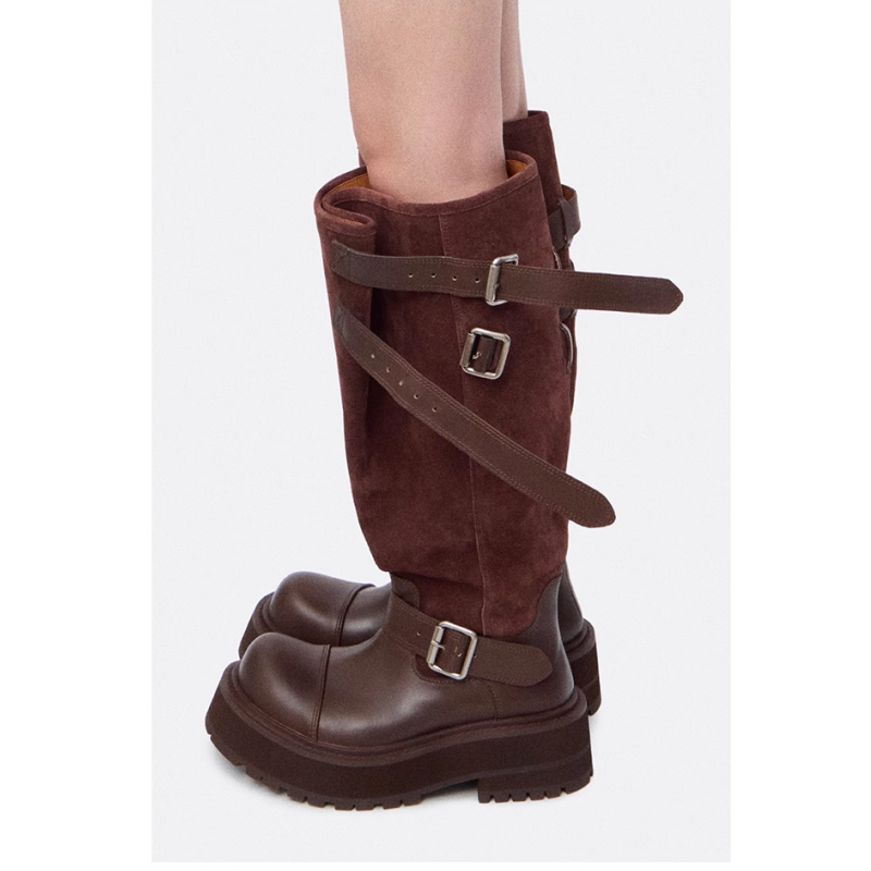 TENUK Wrapped Knee High Combat Boots