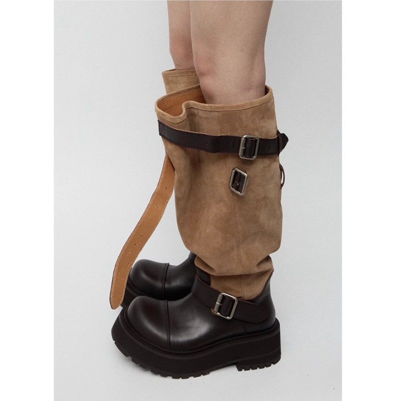 TENUK Wrapped Knee High Combat Boots