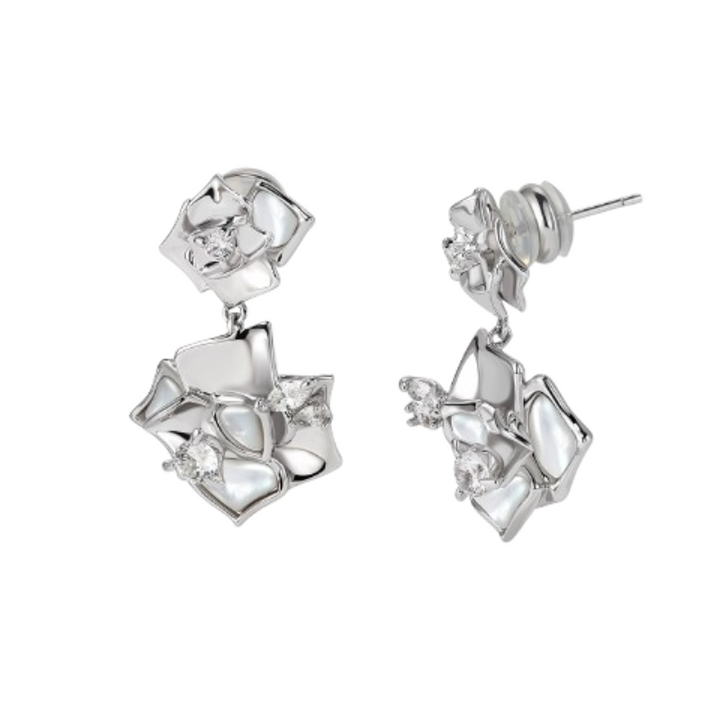TEUMI Diamante Rose Earrings - Pair