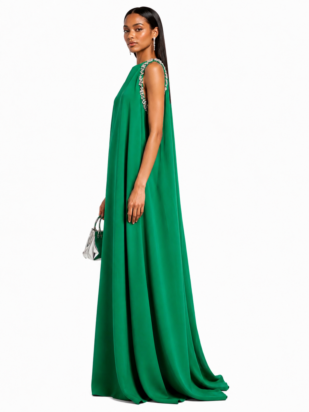 TORVE Diamante Maxi Evening Dress Gown