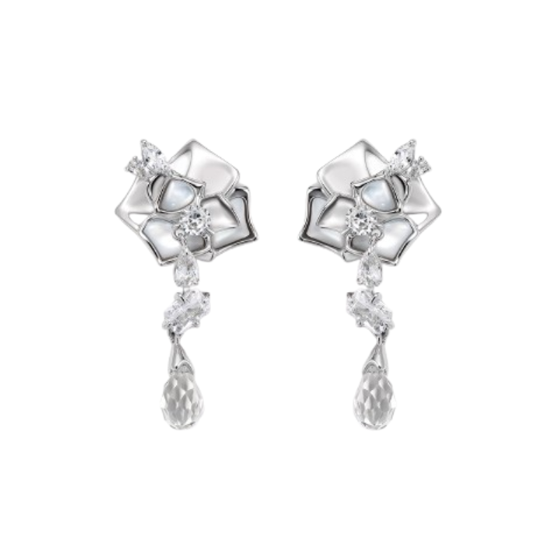 TOVEL Diamante Rose Earrings - Pair