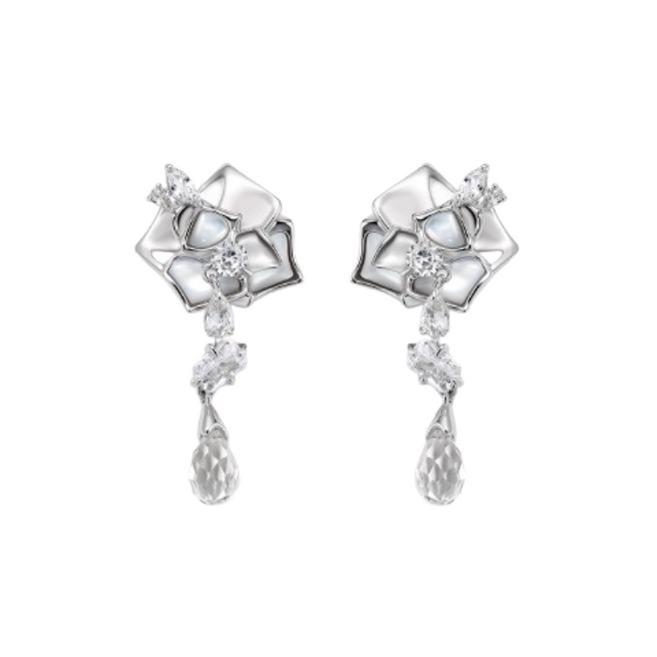 TOVEL Diamante Rose Earrings - Pair
