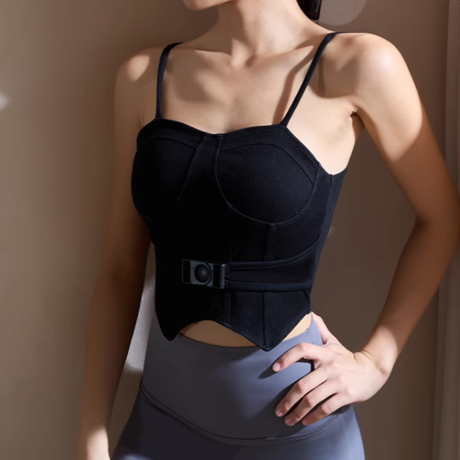 TUVEI Yoga Pilates Buckled Fitted Sports Bra