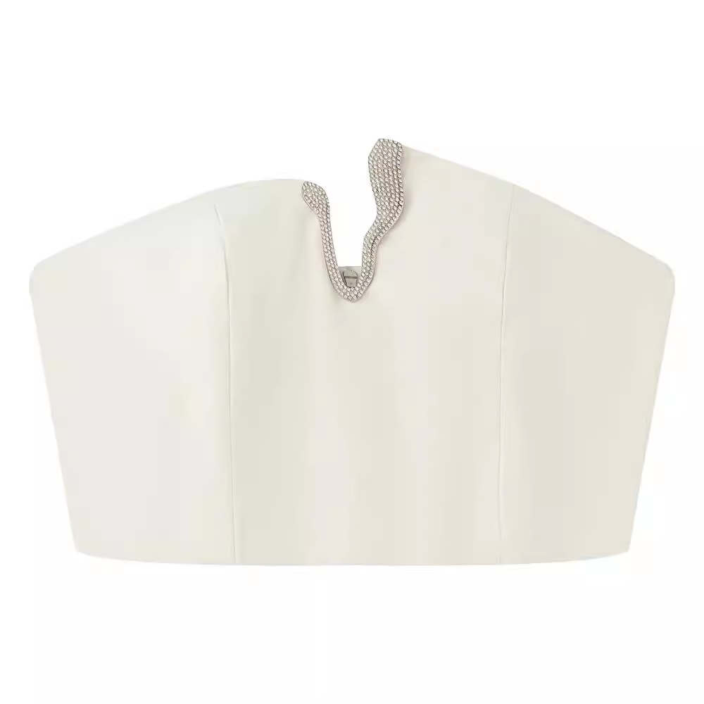 VARUB Diamante Cropped Tube Top