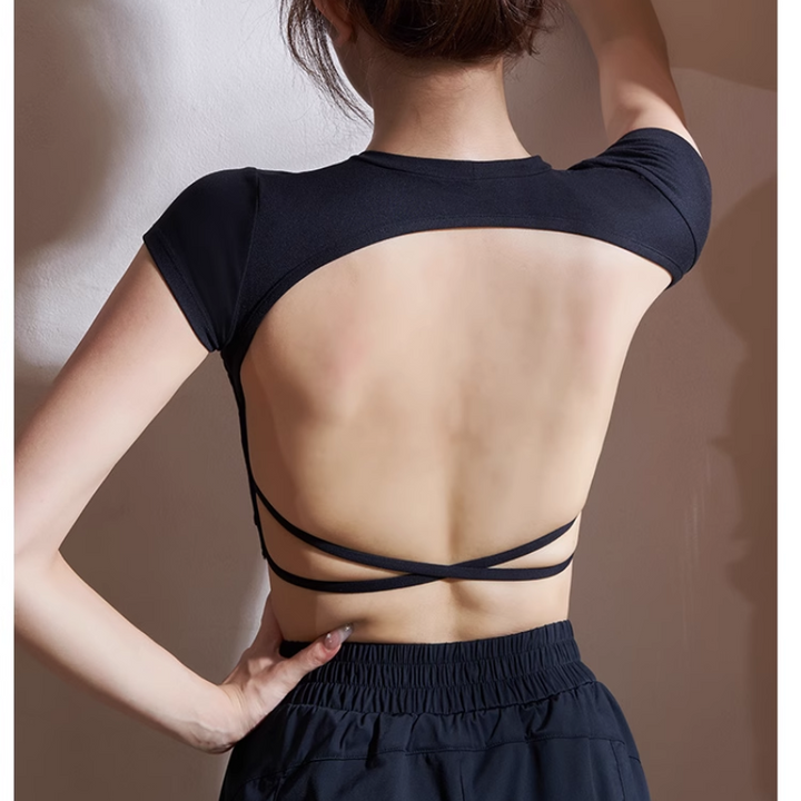 VARVI Yoga Pilates Backless Fitted Fitness Top