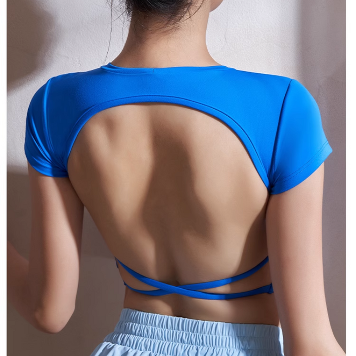 VARVI Yoga Pilates Backless Fitted Fitness Top