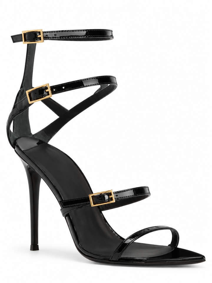 VATCI BUCKLED HIGH HEEL SANDALS