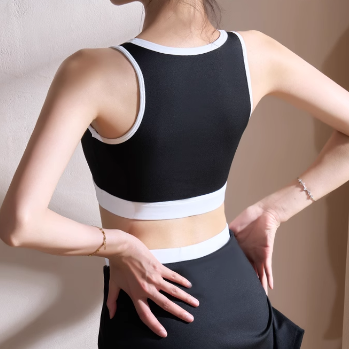 VATCU Yoga Pilates Bi-Color Fitted Sports Bra