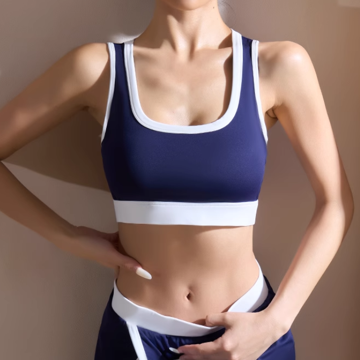 VATCU Yoga Pilates Bi-Color Fitted Sports Bra