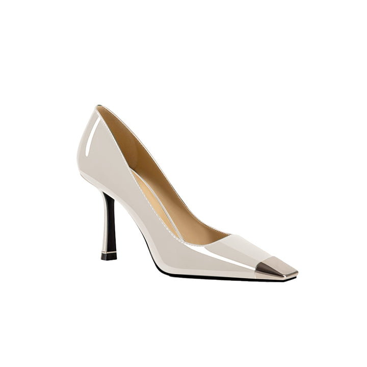 VATNA Metal-Plated Kitten Heel Pumps - 8cm