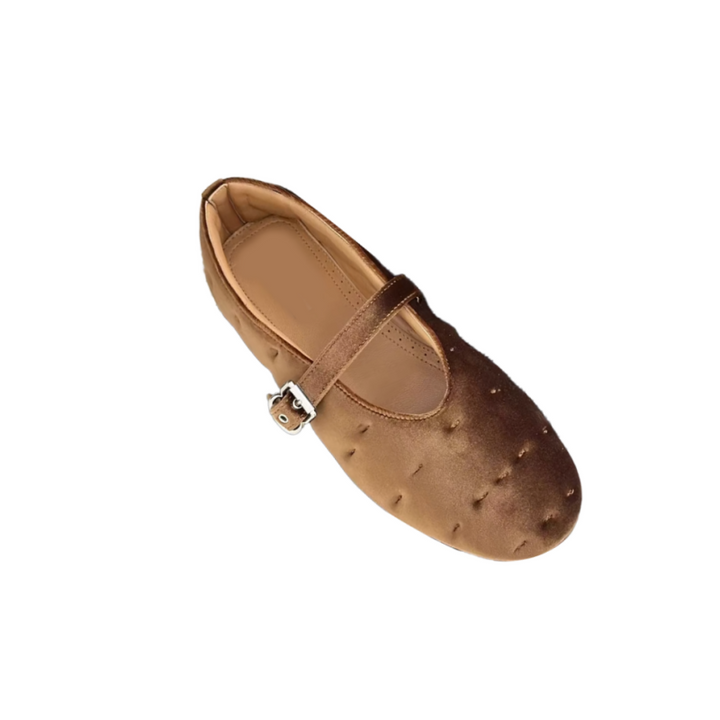 VEDAS Buckled Flat Ballet Shoes