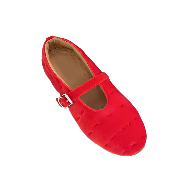 VEDAS Buckled Flat Ballet Shoes