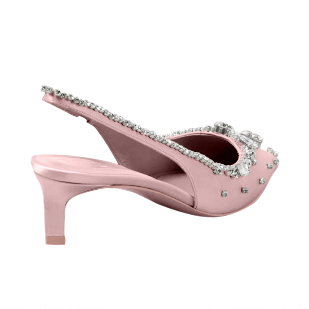 VEDFA Diamante Mid Heel Sandals - 5cm