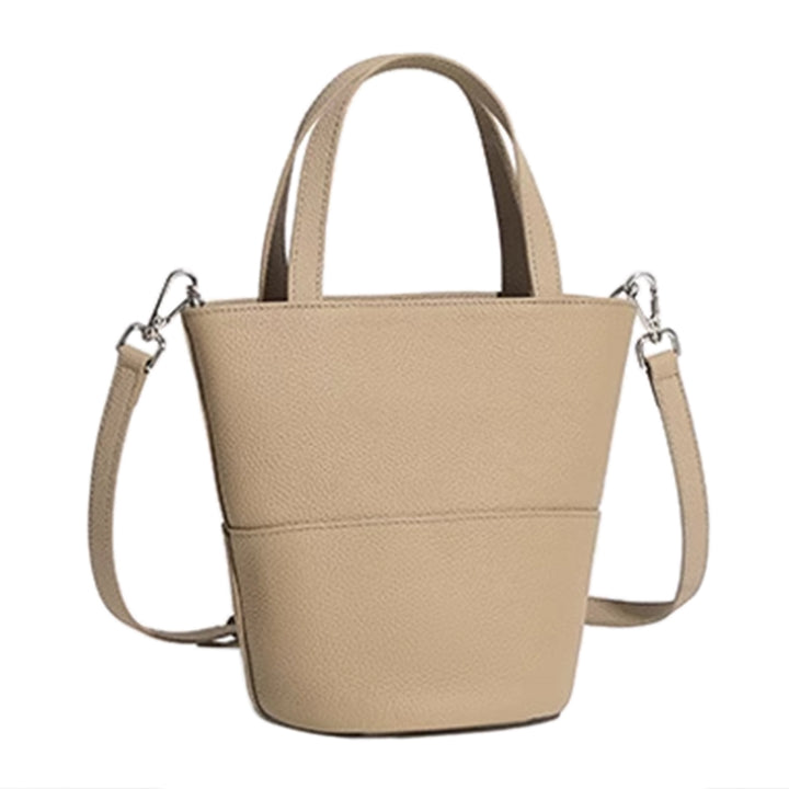 VEFFU Leather Bucket Bag