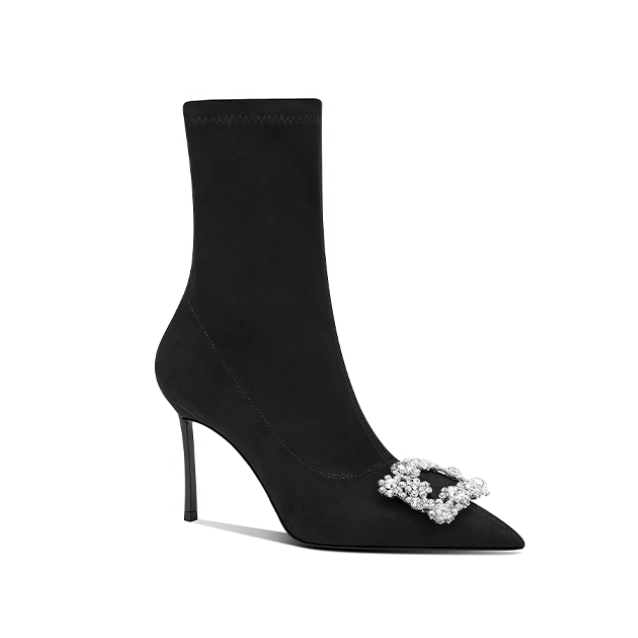 VEKRI Diamante Buckled Ankle Boots - 10cm