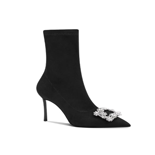 VEKRI Diamante Buckled Ankle Boots - 6cm