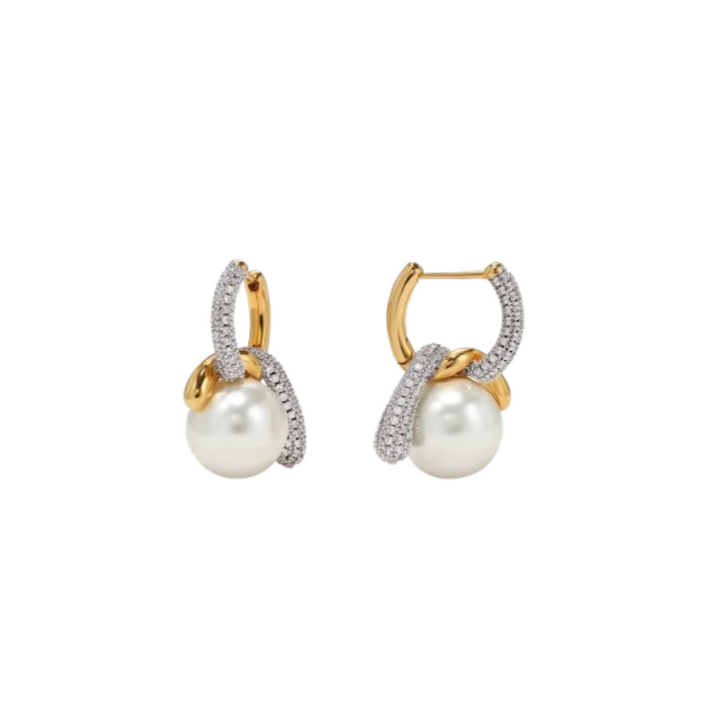 VEMCI Diamante And Pearl Earrings - Pair